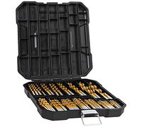 Metric 99 Pieces Titanium Twist Drill Bit Set, 135° Tip High Speed Steel, Size from 1.5mm up to 10mm, Ideal Drilling in Wood/Cast Iron/Aluminum Alloy/Plastic/Fiberglass, with Hard Storage
