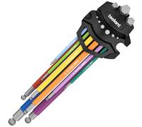 Metric Allen Wrenches Sets 9pcs, Extra Long Arm Allen Key Set with Ball End, Crafted Hex Key Set with Color Coded Sleeves, Unique Patented Holder Design for Magnetizing and Demagnetizing