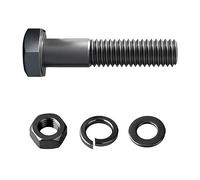 Metric Alloy Steel Screw Fastener Kit, Grade 12.9 High Strength Hexagon Head Bolt, Nut, Spring Lock Washer and Flat Washer, Black Oxide (Partially Threaded, M14 x 65mm, 1 set)