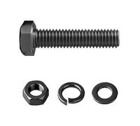 Metric Alloy Steel Screw Fastener Kit, Grade 12.9 High Strength Hexagon Head Bolt, Nut, Spring Lock Washer and Flat Washer, Black Oxide (Fully Threaded, M12 x 40mm, 2 sets)