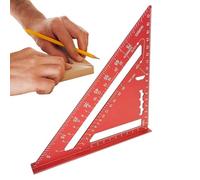 Metric Aluminium Triangle Ruler, Aluminium Alloy, 18.5 x 18.5 x 2.2 cm, Innovative Rafter Square Tool for Woodworking, Thin 7 inch Protractor for Angle Measurement, Cutting Guide and Frame Assembly