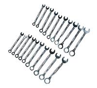 Metric and Imperial Mini Combination Spanner Set 4 - 11mm 3/16 - 7/16 20pc