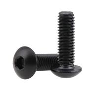 Metric Black Button Head Hex Socket 304 Stainless Steel Screws - Exterior Finish Black Oxide - Round Head Screw Bolt Machine Screw Replacement Parts M6 x 16mm (10Pcs)