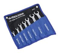 Metric Brake Gas Fuel Pipe Flare Nut Spanner Wrench 8mm - 24mm 7pc Set