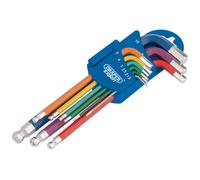 Draper 66132 Metric Coloured Hexagon and Ball End 9 Keys Set