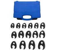 Metric Crowfoot Wrench Kit - 15 Piece Heavy Duty Socket Set with Storage Case, Precision Steel Repair Tools, Wide Size Range 8-24mm, for Automotive Service Plumbing Mechanical Workshop Use