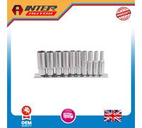 Metric Deep Socket on Metal Rail, 1/4" Sq. Dr. (10 Piece) 16399