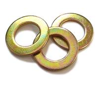 Metric DIN125 Form A Zinc Flat Washers, Yellow, M6-M20, Thick Style (100, M8)