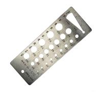 Metric Drill Bit Gauge Stainless Steel Etched Marks | Solid stainless steel, etched 1.5-12mm range, wear-resistant holes, clear decimal marks, workshop essential