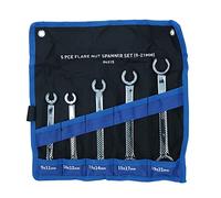 Metric Flare Nut Brake Gas Fuel Pipe Spanner Wrench 9mm - 21mm 5pc Set