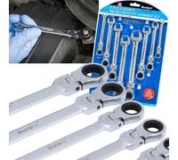 Blue Spot 8 Piece Flexible Head Metric Ratchet Spanner Set