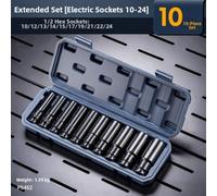 Metric for Impact Socket Set 22 Piece Deep Shallow Chromium Steel High Torque Tools for Mechanic Work 8mm to 22mm(electrophoresis)