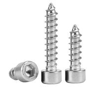 Metric Hex Socket Self-Tapping Screws, SS304 Whitewashed, Grade 8.8 Carbon Steel Cheese Head Hexagonal Screws for Metal & Wood, 304 Stainless Steel, M2.3 x 5mm (100Pcs)