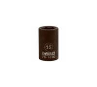 Metric Impact Socket, 6-Point, Black Oxide, 1/2-In. Drive, 15mm -DWMT75103OSP