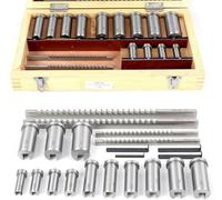 Metric Keyway Broach Set - 22-Piece Complete Kit with Broaches, Bushings & Gaskets for Industrial Metalworking