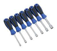 Metric Nut Driver Spinner Sockets Metric Sizes 5 - 13mm 6 Sided Single Hex 7pc