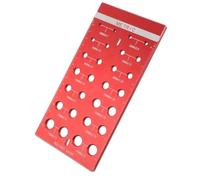 Metric Screw Thread Gauge 14 Size Nut Bolt Measuring Tool Identifier | Red Aluminium Alloy Construction, Exact Thread Matching for Machine Screws and Nuts, for Machinists, Mechanics