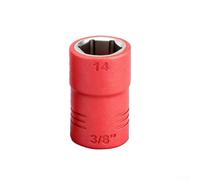 Metric Socket Set 3/8 1000V for vde Certified Metric Socket Set(14mm) | 1000V protection, Cr-V steel core, anti-slip hex interface, red insulation, electrical safety