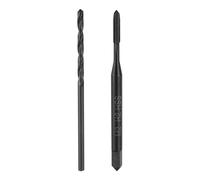 Metric Tap & Drill Bit Set, 1pcs M2 x 0.4 Straight Flute Thread Taps and 1pcs 1.6mm Twist Drill Bits, Black Oxide HSS6542 Screw Tapping Threading Tools