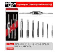Metric Tap Set, 6/8/20-Piece Alloy Taps with T-Handle for Manual Threading, Triple Heat-Treated for Toughness and Chip Removal, Industrial Use(8PCS)