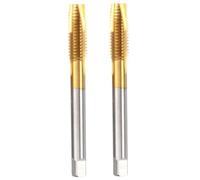 Metric Taps 2Pcs M 2.5 x 0.45mm Sturdy Titanium Coated High Speed Steel Metric Tap Set Straight Flutes Screw Thread Tapping Threading Machinist Repair DIY Tool
