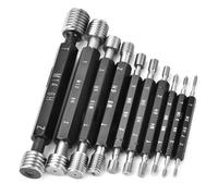 Metric Thread Plug Gage Set - 10PCS Pitch Diameter Measurement Tool, Double End Through Stop Pitch Thread Gauges for Nut and Bolt Thread Checking