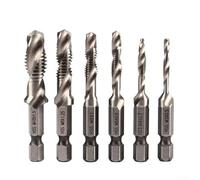 Metric Thread Tap Drill Bit For HSS Hex Shank Spiral Flute Machine Screw Tap for M5 M6 M8 M10 Threading, Wood Plastic Metal Aluminium Drilling and Tapping Too(M10)