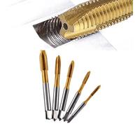 Metric Thread Tap Set for Hss Titanium Coated 3-8Mm Hand Tapping Tool 5-Pcs Kit for Wood Plastic Aluminum M3 to M8 for Precision Machining