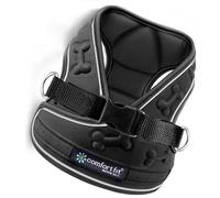 Metric USA ● No Pull, for Small Dogs, Easy to Put on and Take Off, Soft Padded Dog Harness Inside and Outside, for a Comfortable and Comfortable Dog, Medium, Black with Reflective Strips