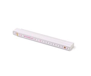Metrie Folding Rule 2 m | Metre Stick - White - Duplex Division, Made in the EU | Robust & Precise Wooden Folding Ruler | for Craftsmen, DIY | Block 72-1 Piece