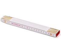 Metrie Perfect Wooden Folding Ruler with Duplex Division 2 m Long White, White