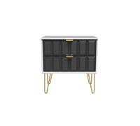 Metro 2 Drawer Side Table (Ready Assembled) Ready Assembled 2 U Dark Grey One Size