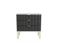 Metro 3 Drawer Chest (Ready Assembled) Ready Assembled 2 U Dark Grey One Size