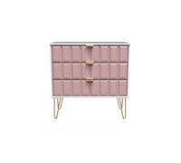 Metro 3 Drawer Chest (Ready Assembled) Ready Assembled 2 U Dusty Pink One Size