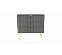 Metro 3 Drawer Chest (Ready Assembled) Ready Assembled 2 U Grey Medium