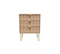 Metro 3 Drawer Chest (Ready Assembled) Ready Assembled 2 U Light Oak Medium