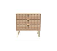 Metro 3 Drawer Chest (Ready Assembled) Ready Assembled 2 U Light Oak Medium