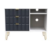 Metro 3 Drawer TV Unit (Ready Assembled) Ready Assembled 2 U Dark Blue One Size