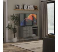 Metro 3 Drawer TV Unit (Ready Assembled) Ready Assembled 2 U Grey Medium
