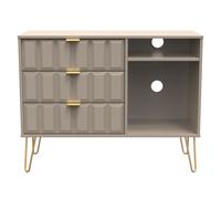 Metro 3 Drawer TV Unit (Ready Assembled) Ready Assembled 2 U Light Brown One Size