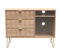 Metro 3 Drawer TV Unit (Ready Assembled) Ready Assembled 2 U Light Oak One Size