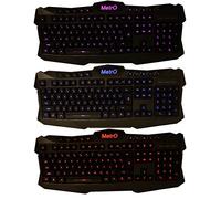 Metro Aura Wired Illuminated Backlit LED Keyboard USB UK Layout Quiet Operation 3 Colours