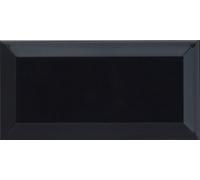 Metro Black Ceramic Wall Bathroom Tile Subway Brick Effect 100mm x 200mm Bevelled Edge Kitchen Tiles Gloss Finish 1m2 Box of 50
