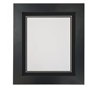 Metro Black Photo Picture Poster Frame with Double Black Mount 50 x 40 cm for Image Size 40 x 30 cm