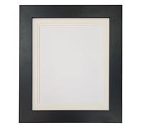 Metro Black Photo Picture Poster Frame with Double Ivory Mount 20 x 16 for Image Size 40 x 30 cm