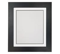 Metro Black Photo Picture Poster Frame with Double White on Dark Grey Mount 40 x 40 cm for Image Size 30 x 30 cm