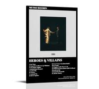 Metro Boomin Poster Heroes & Villains Album Cover Limited Posters Wall Art Vintage Poster Decorative Painting Aesthetic Canvas Decor for Living Room Bed Room 12x18inch(30x45cm) Frame-style