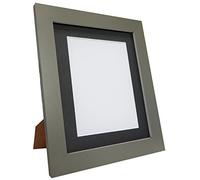 Metro Dark Grey Photo Picture Poster Frame with Black Mount 12 x 10 Image Size 10 x 8 inch