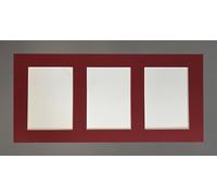 Metro Dark Grey Picture Photo Frame with Red 7 x 5 Inch Three Aperture Long Mount