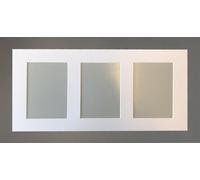 Metro Dark Grey Picture Photo Frame with White 7 x 5 Inch Three Aperture Long Mount